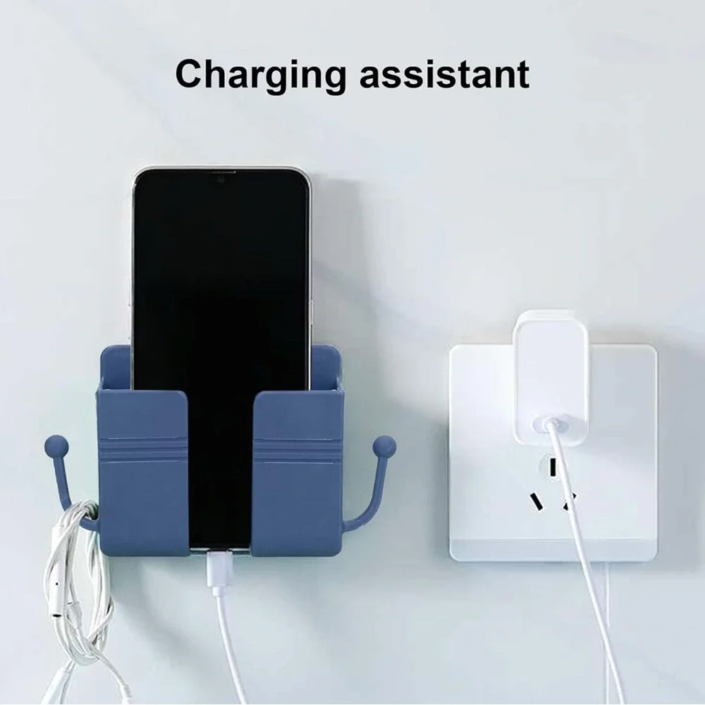 Wall-Mounted Storage Hook Phone Holder Charging Dock Hook Stand - Green